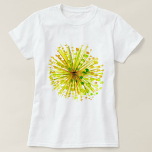 Gultens vildblomma, vit vattenfärg t shirt