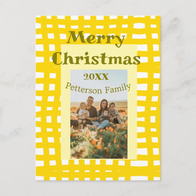 Gultens vita helgdag för jultoma vykort (Framsida)