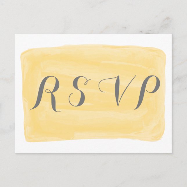 Gultens vykort för vattenfärgssvar (Framsida)