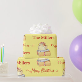 Gulter för god jul Winter-familjen Presentpapper