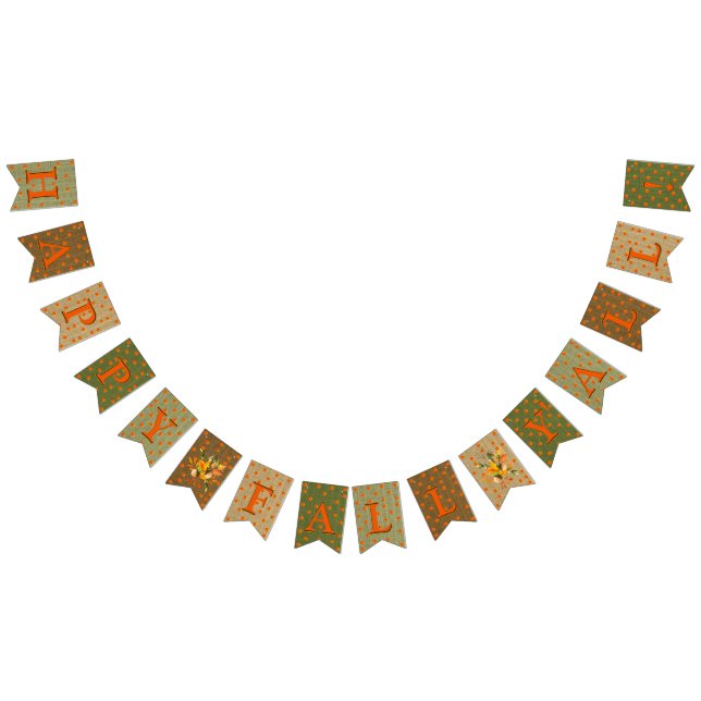 Gulter för Lycklig Fall Y'All Burlap Orange Vimplar (Alla)