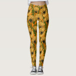 Gulter Leggings<br><div class="desc">Vector mönster tillverkad av handdragna vallmo.</div>