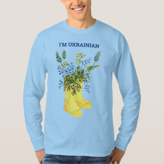 Gulter med blåa blommor Ukraina Sweatshirt T Shirt