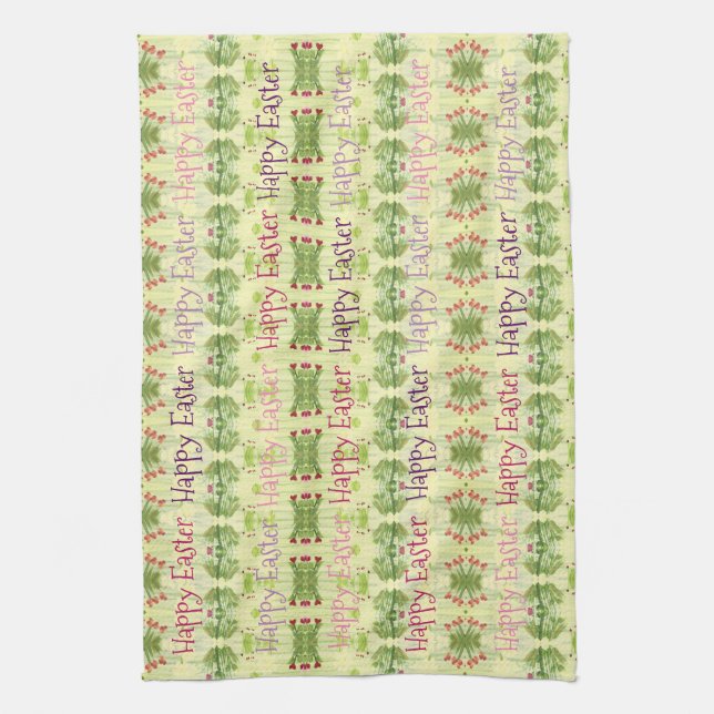 Gulter med grönt kökshandduk (Vertikal)