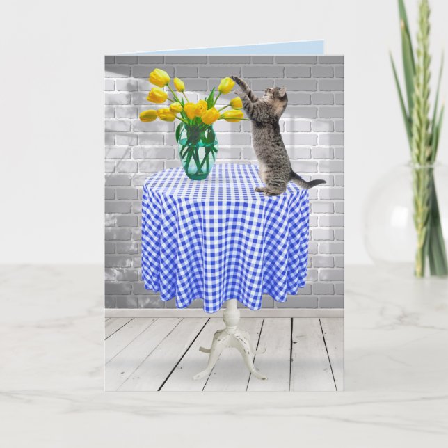 Gulter med katt kort (Framsida)