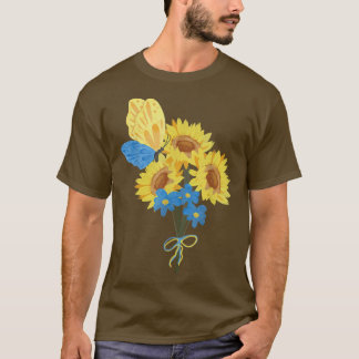 Gulterna solblommor (Tee Blue Butterfly Top) T Shirt