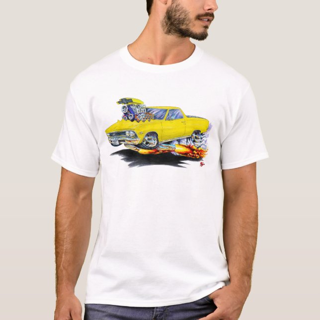 Gultlastbil 1966 för El Camino T Shirt (Framsida)