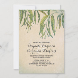 Gum träd löv elegant vintage bröllop inbjudan