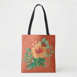 Gumamela Flower Tote Bag Tygkasse