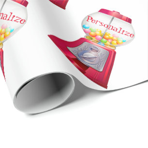 Gumball maskin bubblegum vintage röd presentpapper
