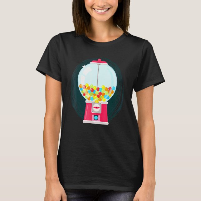 Gumball Maskin Candy Dispenser Sweets Candy T Shirt (Framsida)