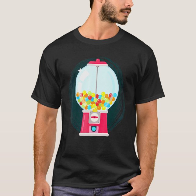 Gumball Maskin Candy Dispenser Sweets Candy T Shirt (Framsida)