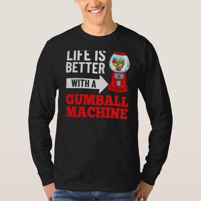 Gumball Maskin Gum Boll Bubble Chewing Gum T Shirt (Framsida)