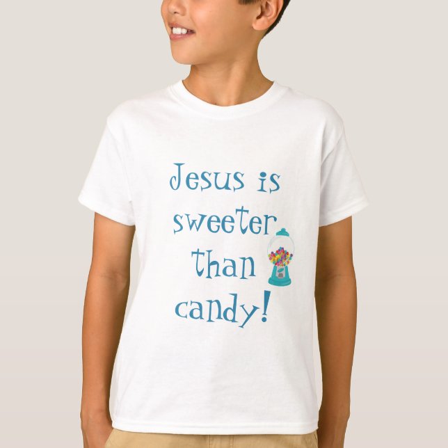 Gumball Maskin Jesus är sötare än Candy T Shirt (Framsida)
