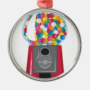 Gumball maskin julgransprydnad metall