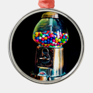Gumball maskin julgransprydnad metall