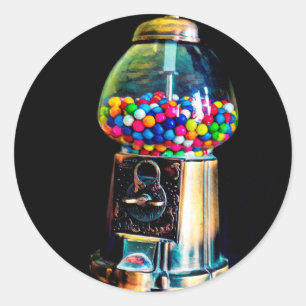 Gumball maskin runt klistermärke