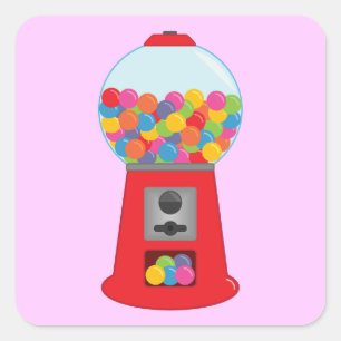 Gumball Maskin Stickers Fyrkantigt Klistermärke