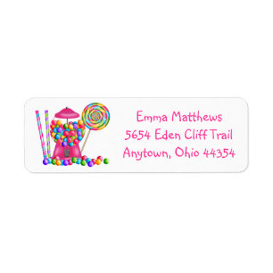 Gumball maskinreturetiketter returadress etikett