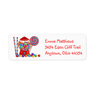 Gumball maskinreturetiketter returadress etikett