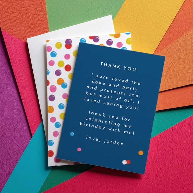 Gumball Retro Godis Födelsedag Platt Tack Kort (Gumball Retro Candy Birthday Flat Thank You Card)