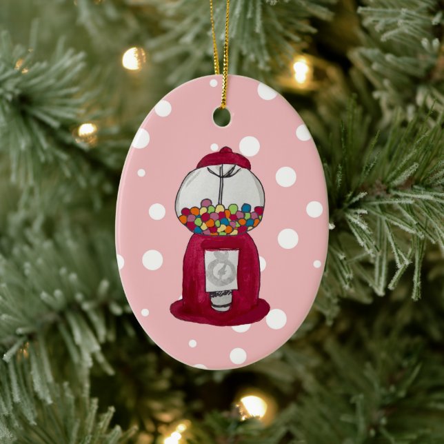 Gumball Retro Illustration Ceramic Ornament (Träd)