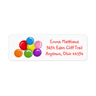 Gumballs returetiketter returadress etikett