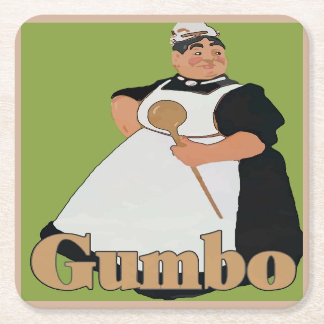 Gumbo Cook Underlägg Papper Kvadrat (Framsidan)