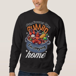 Gumbo Cute Kräftor som stannar hemma väder Lång Ärmad Tröja
