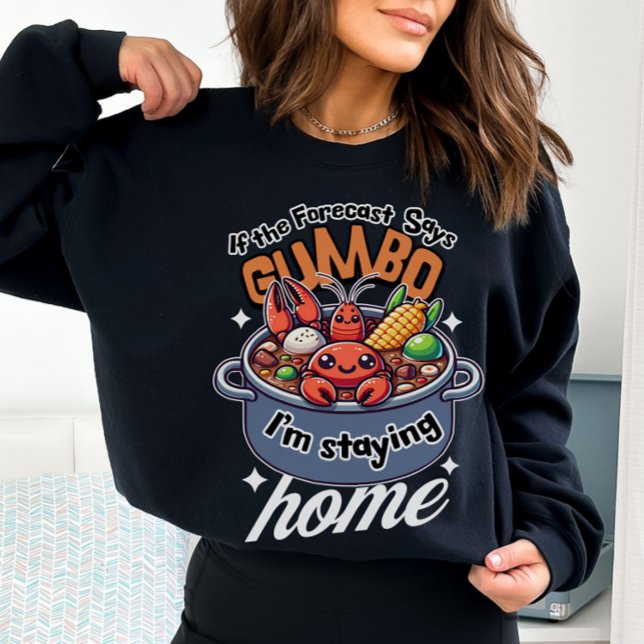 Gumbo Cute Kräftor som stannar hemma väder T Shirt (Skapare uppladdad)