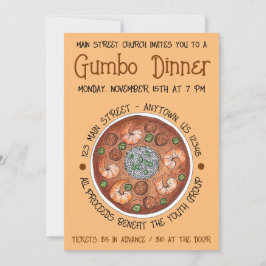 Gumbo Dinner Louisiana LA New Orleans NOLA Food Inbjudningar