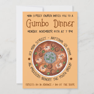 Gumbo Dinner Louisiana LA New Orleans NOLA Food Inbjudningar