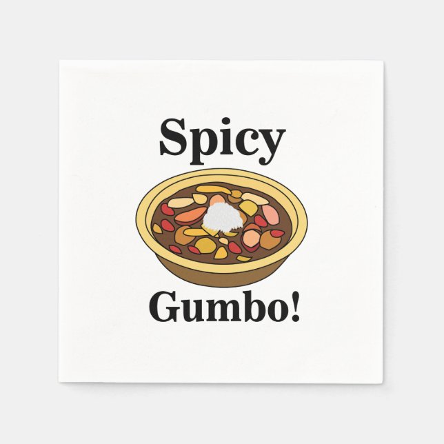 Gumbo Food Spicy Gumbo Party Pappersservett (Framsidan)