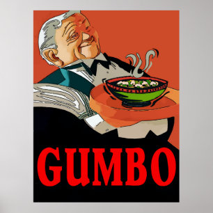 Gumbo,vintage servitör poster