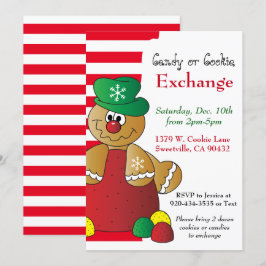 Gumdroppgingerbröd Cookie & Candy Exchange Inbjudningar