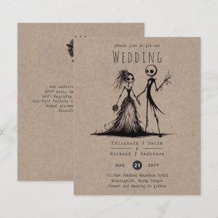 Gumic Bröllop Tecknad Bride Groom Handritad