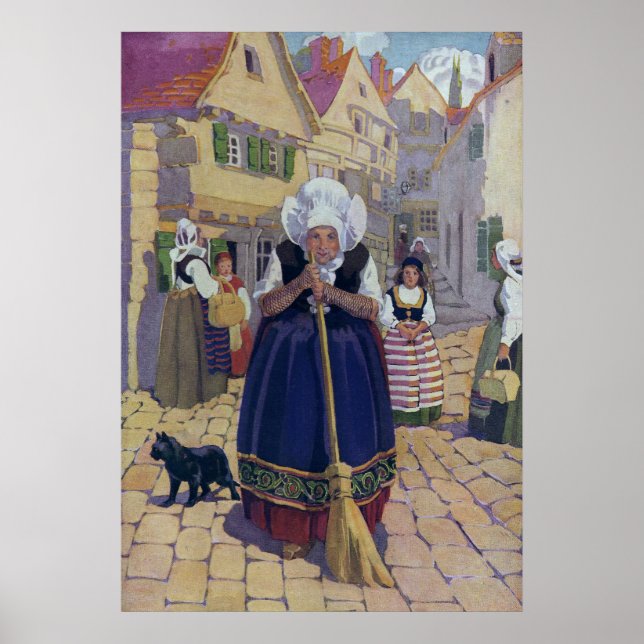 Gumma, katt och kvast ramsa poster (Framsidan)