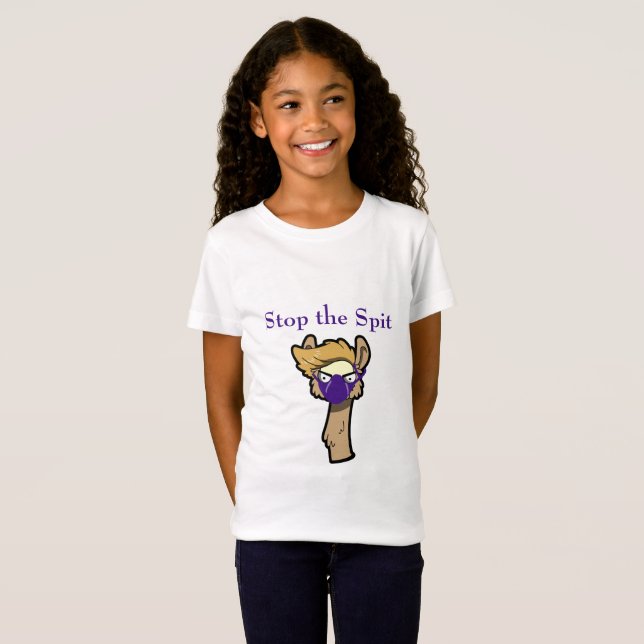 Gumma Llama "Stop the Spit" Girls T-Shirt (Hel framsida)
