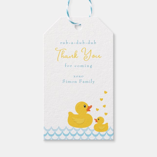Gummand Baby Shower Förmånsetikett | Söt Tack Presentetikett (Framsidan)