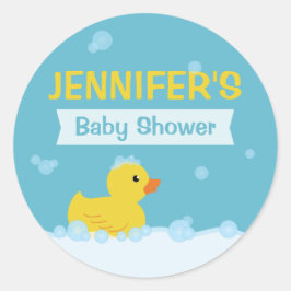 Gummand Baby Shower Könsneutral Runt Klistermärke