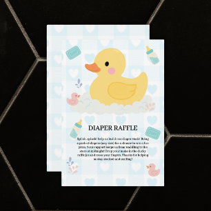 Gummand blå hjärtan baby shower tilläggskort