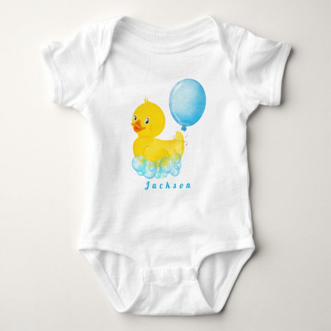 GUMMAND duck Pojke Första Födelsedags T-Shirt Bebi (Framsida)