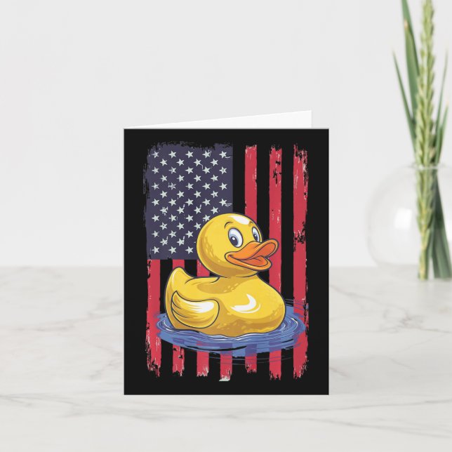 Gummand USA Flagga Självständighetsdag Badgummand  Kort (Framsida)