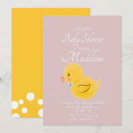 Gummand Vattenfärgsmålad Rodnad  Baby Shower  Inbjudningar
