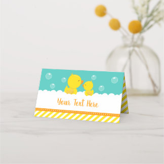 Gummand Yellow och Grön Bebis Shower Placeringskort