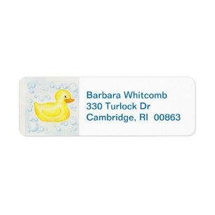 Gummi Ducky-returetiketter Returadress Etikett