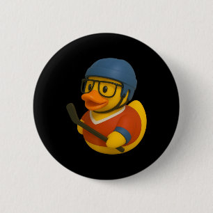 Gummiand Ishockeyspelare Ducky Duckie Män Kvinnor Knapp