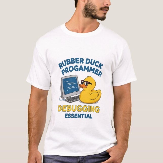 Gummiank Programmerare Roligt Felsöknings Essentia T Shirt (Framsida)
