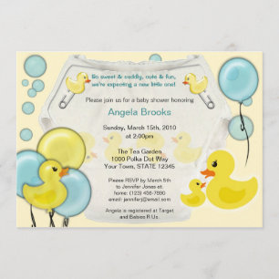 Gummianka Ankung Badbaby Shower Inbjudan