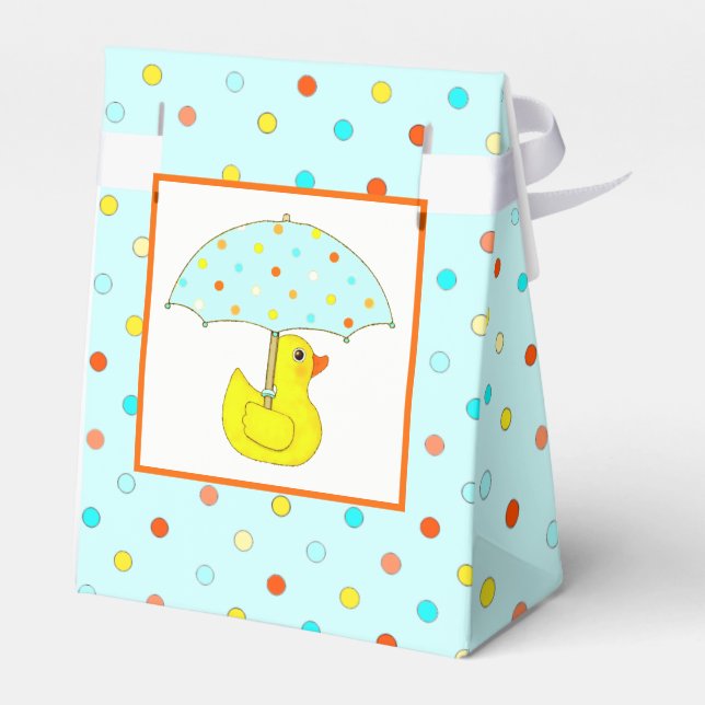 Gummianka med paraply för baby shower presentaskar (Baksidan Sidan)